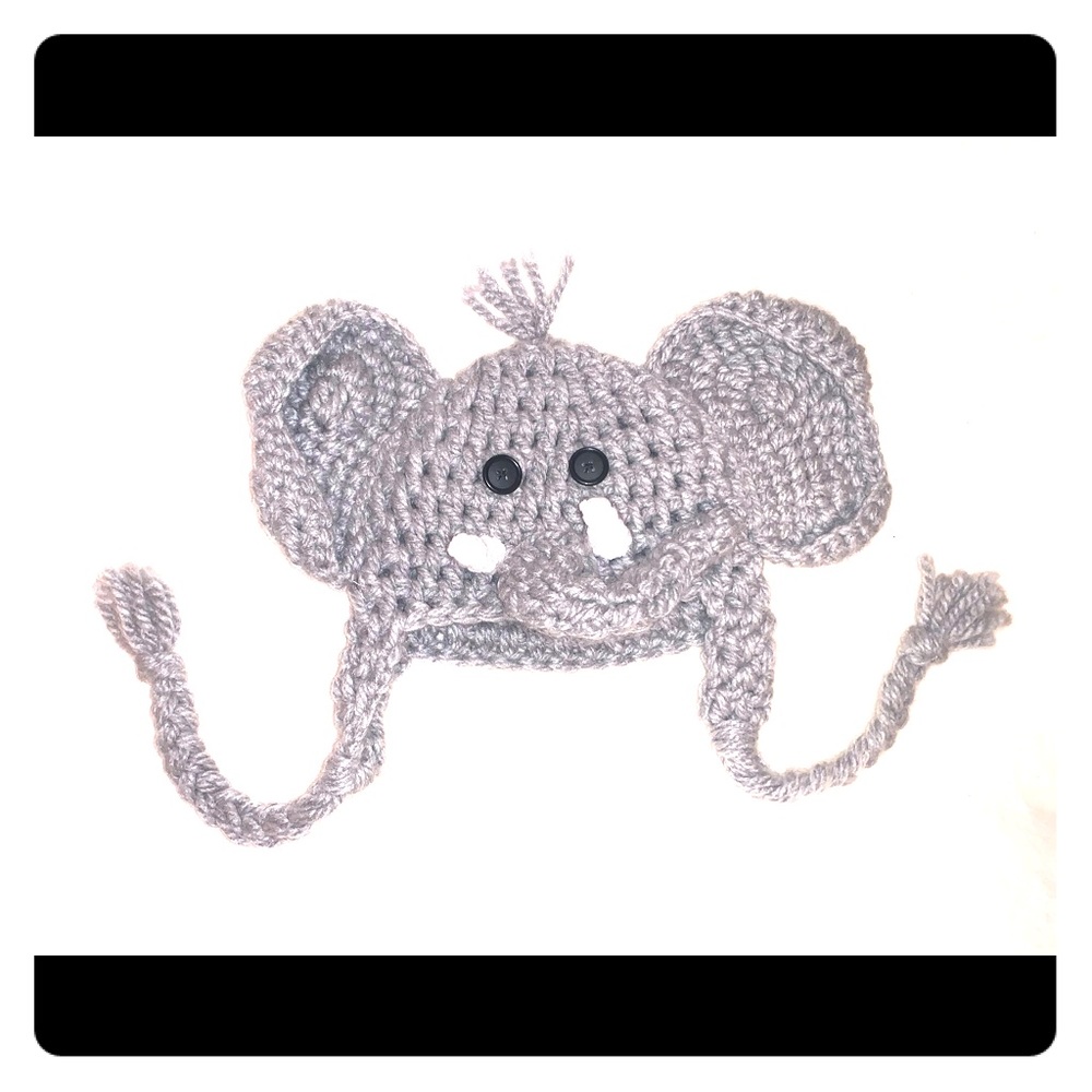 Hand knitted Elephant hat 0-3m